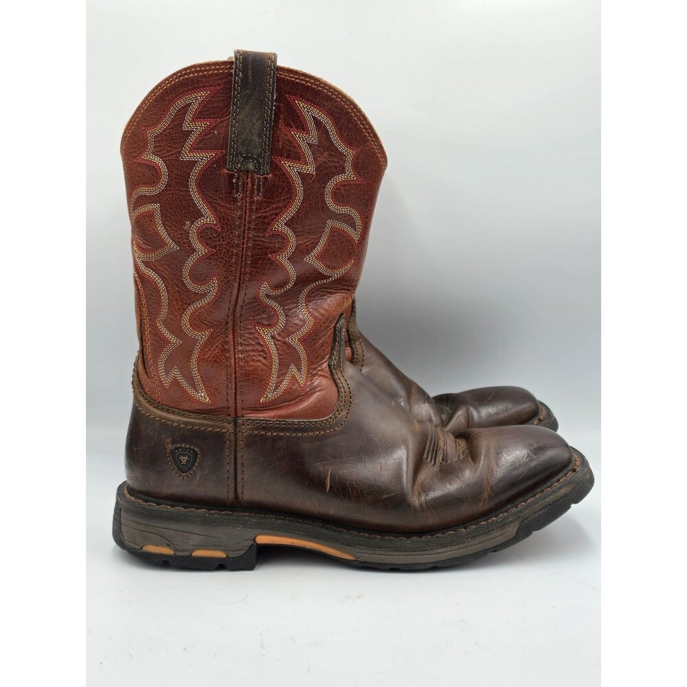 Ariat WorkHog Leather Western Work Boots Men's Size 11 D Dark Earth 10005888